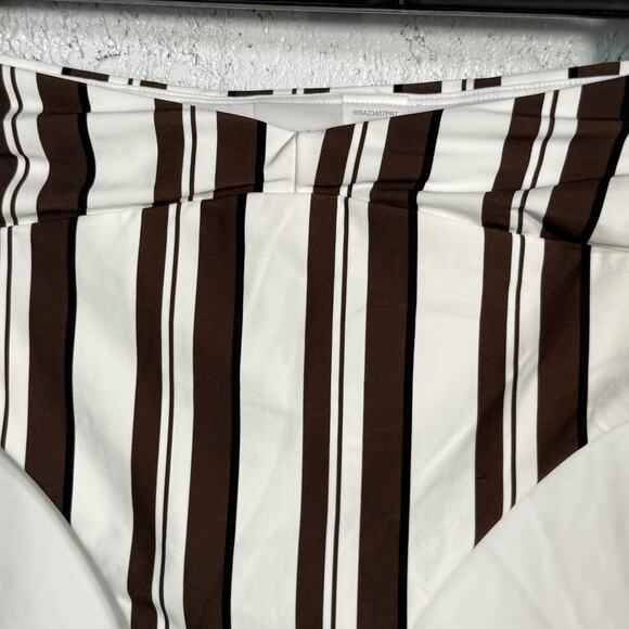 CALIA Women's High Rise Shirred V Front Swim Bottoms, stripped Medium - Picture 2 of 6